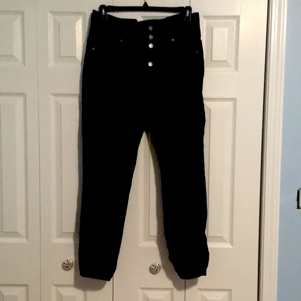 ModCloth Stretch High Rise Button Skinny Jeans